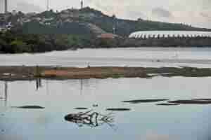 Nível baixo das águas pode ser a causa do surgimento de algas no Guaíba | Foto: Alina Souza / CP